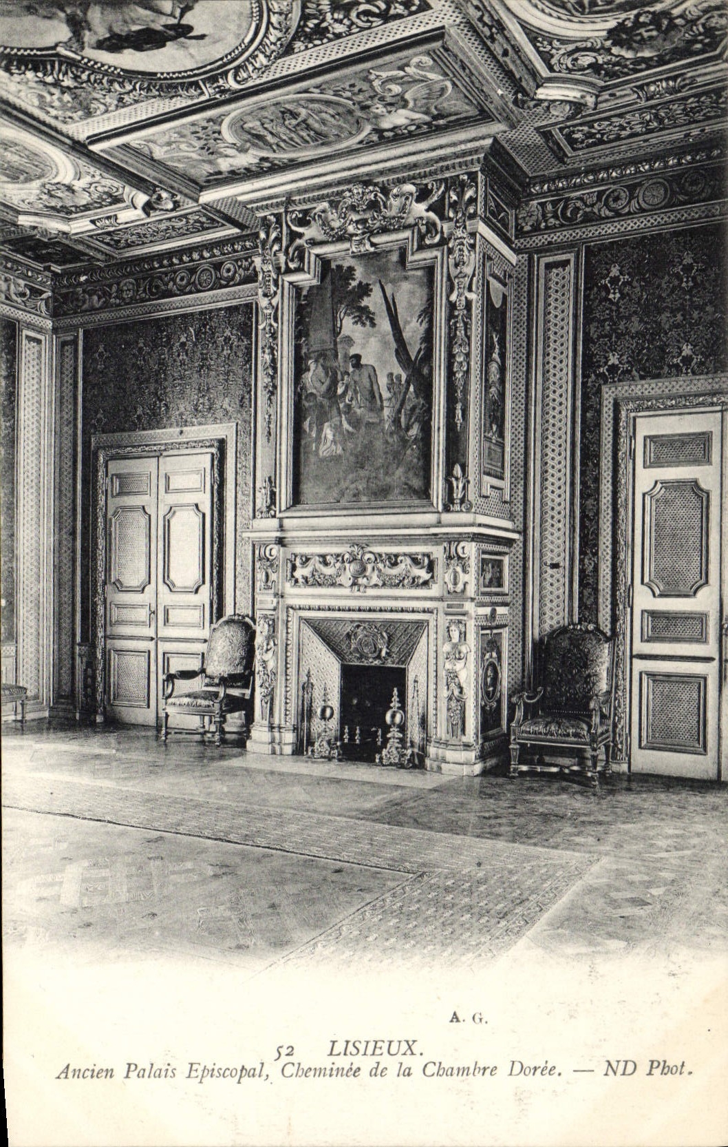 CPA Lisieux Ancin Palais Episcopal Cheminee de la Chambre Doree 