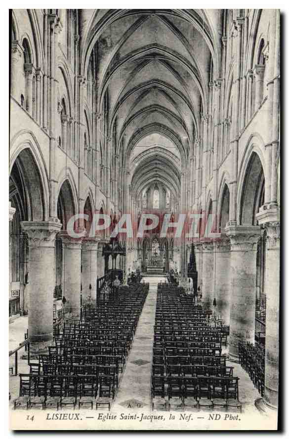 CPA Lisieux Eglise Saint Jacques La Nef 