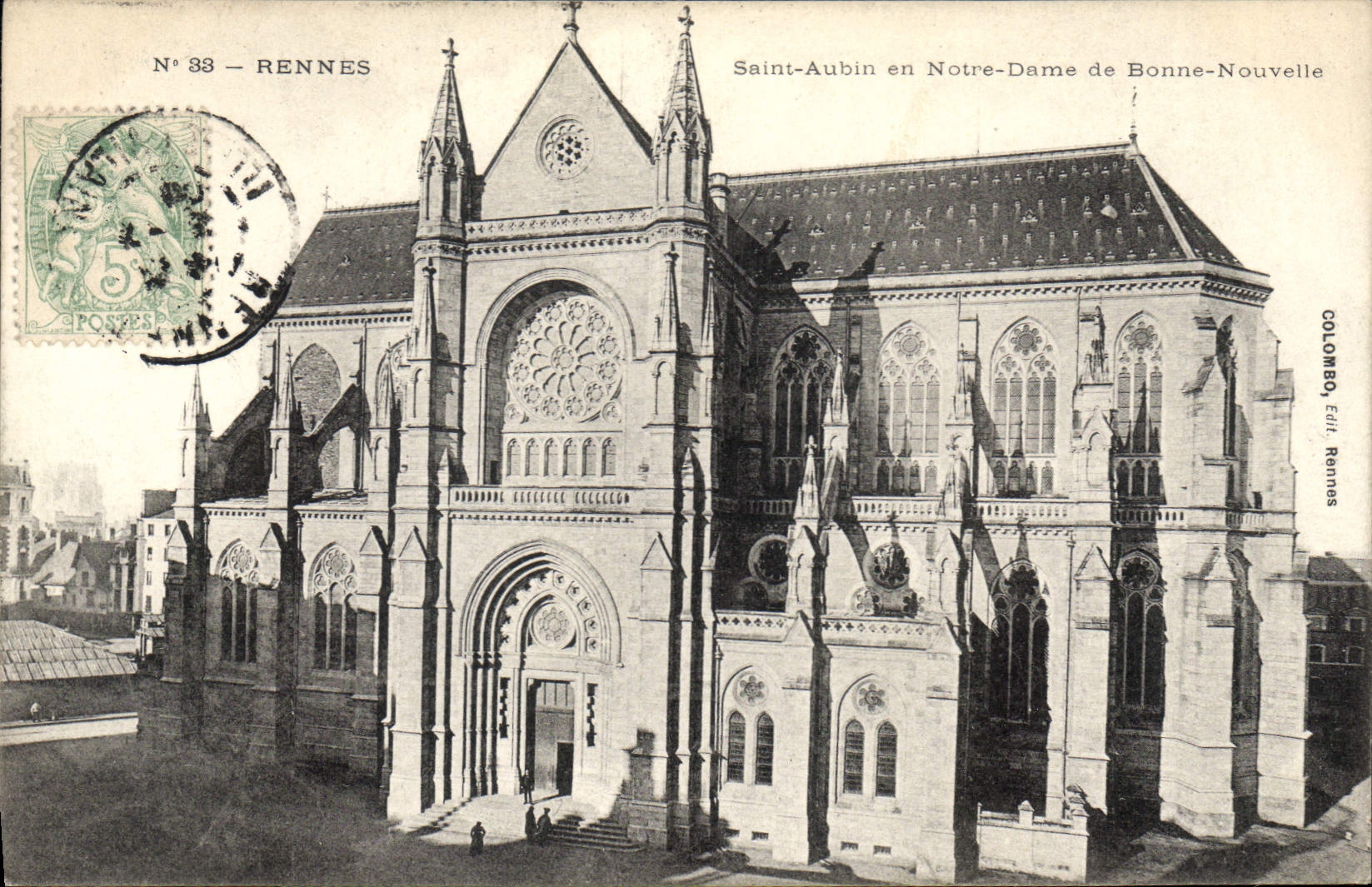 Église Saint-Aubin en Notre-Dame de Bonne-Nouvelle — Rennes — Colombo, Edit. Rennes