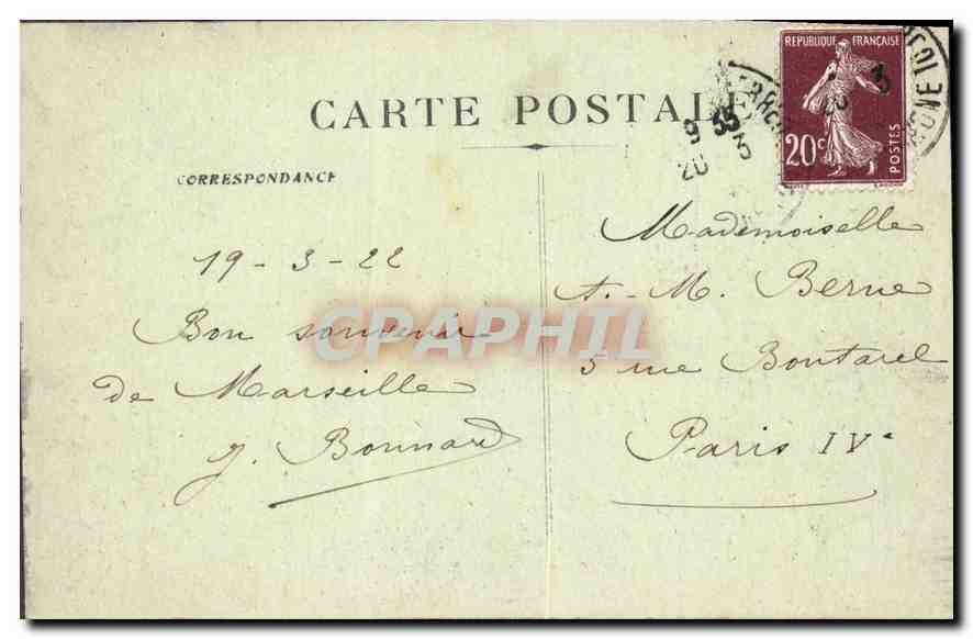 CPA Marseille Chateau d'If  — Verso