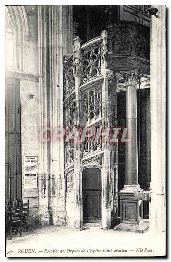 CPA Rouen Escalier des Orgues de l'Eglise Saint Maclou 