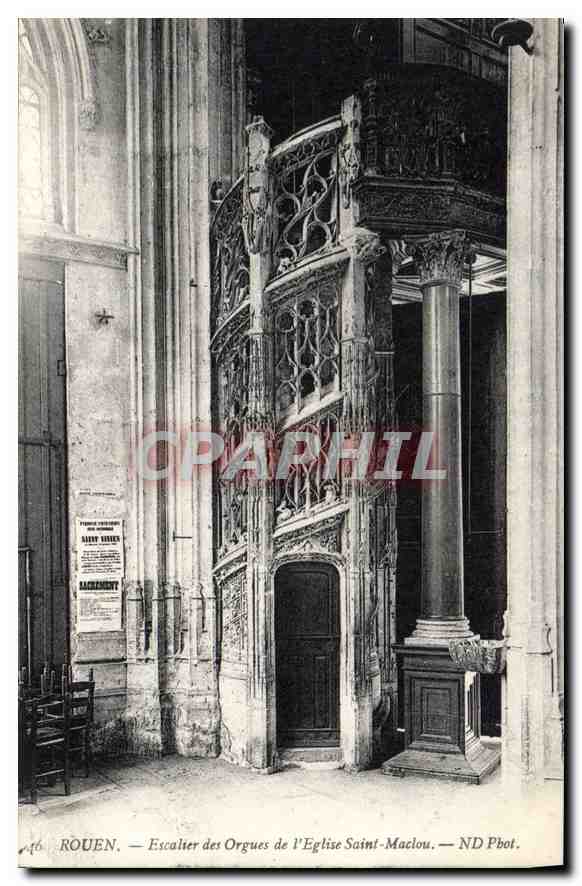 CPA Rouen Escalier des Orgues de l'Eglise Saint Maclou 