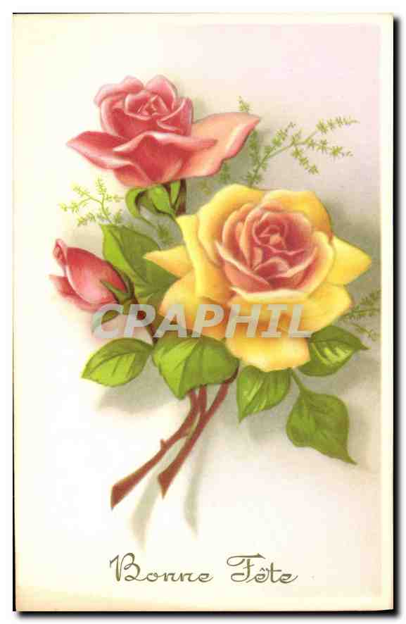 CPA Bonne Fete Fleurs