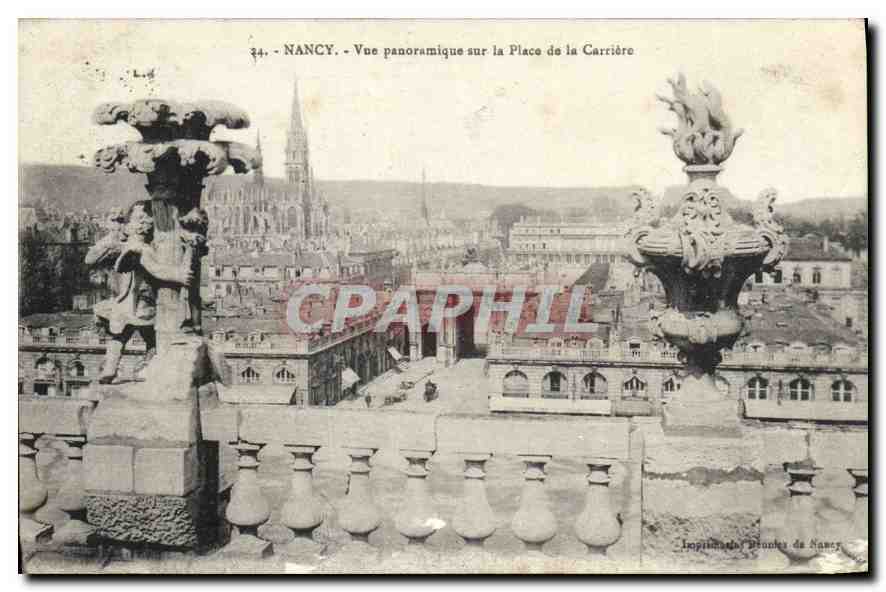CPA Nancy vue panoramique sur la Place de la Carriere 