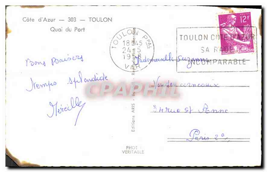 Port de Toulon — Quai du Port — Éditions ARIS — Rückseite