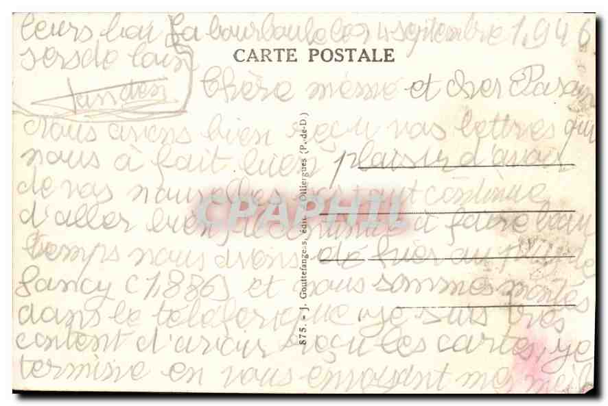 CPA L'Auvergne le Mont Dore Teleferique du Sancy  — Rückseite