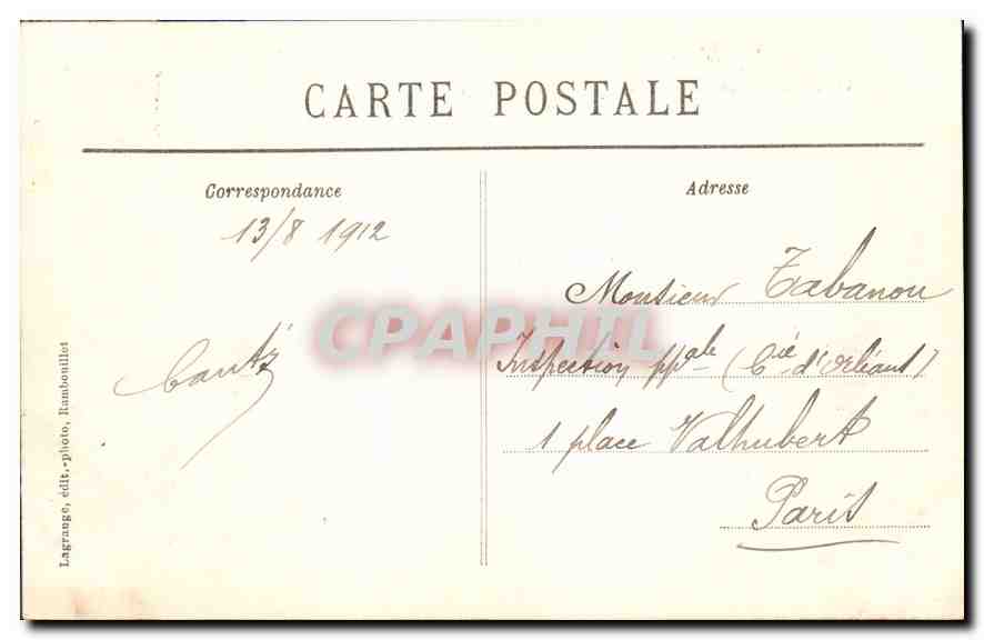 CPA Chateau de Rambouillet les Parterres  — Rückseite