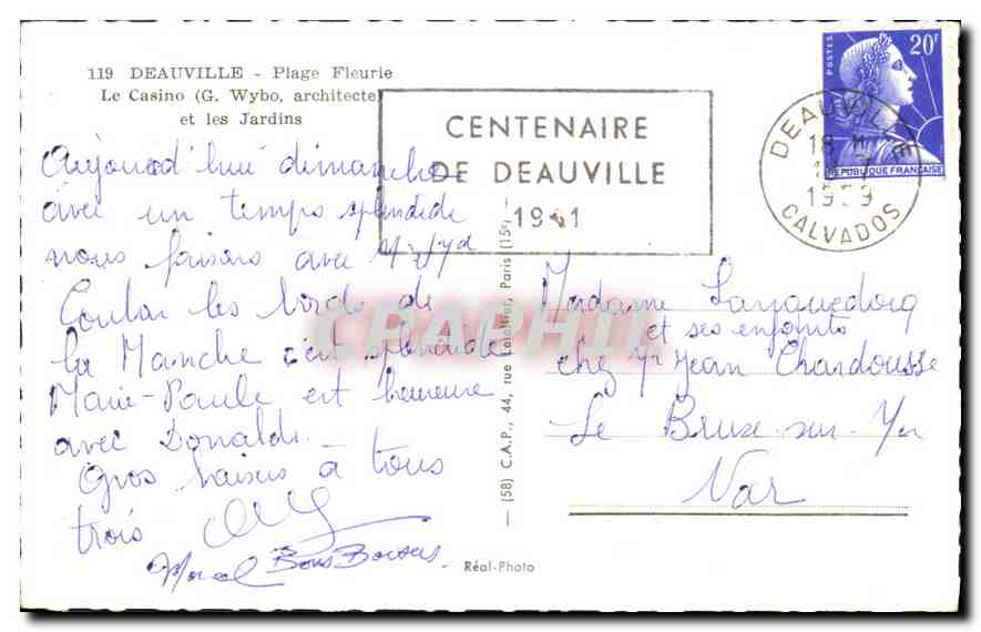 Deauville — Le Casino et les Jardins — C.A.P. (58) — Rückseite