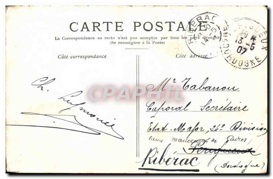 CPA Paris l'Hotel de Ville  — Verso