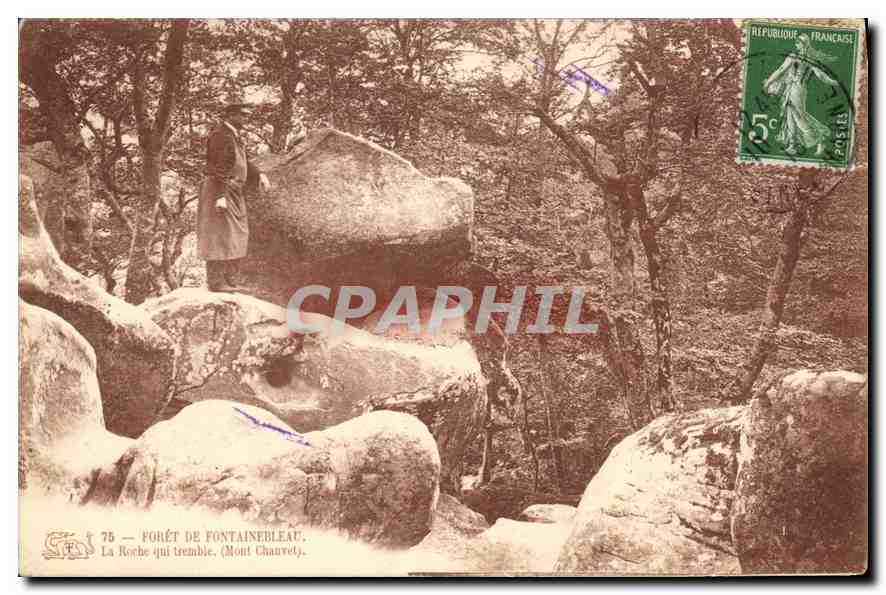 Forêt de Fontainebleau — La Roche qui tremble (Mont Chauvet) — S. R. 75