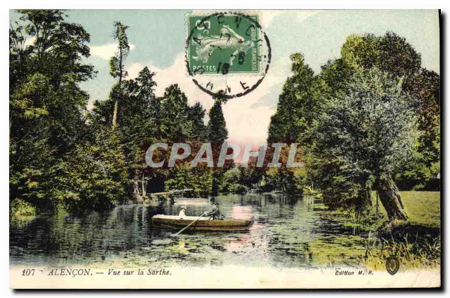 CPA Alencon vue sur la Sarthe 