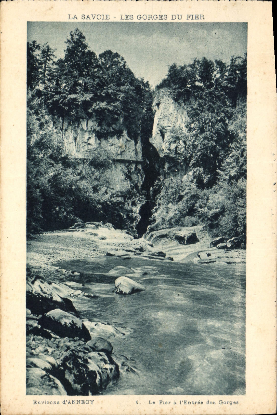 Les Gorges du Fier — Environ d'Annecy — Éditeur L. Fauras, Aurémase (Haute-Savoie) — N° 4