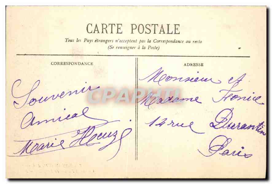 CPA Royan Cote d'Argent Casino et Facade de Foncillon  — Verso