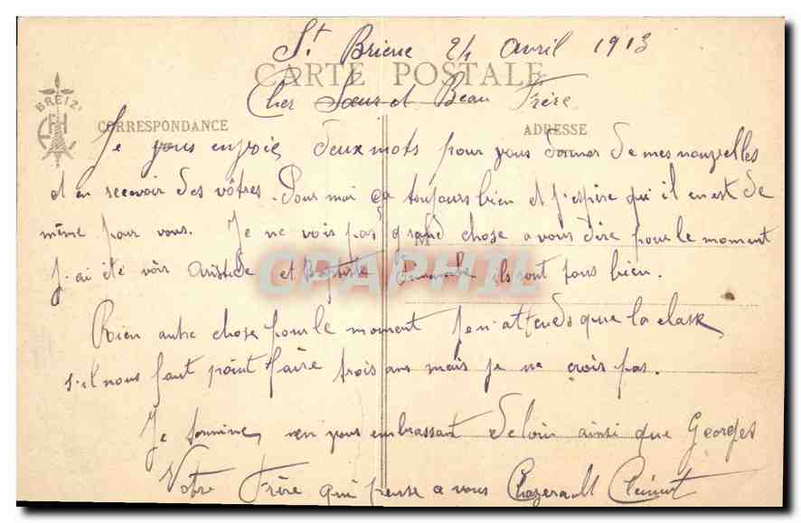 La Vallée du Gouët — Saint-Brieuc vu de la Ligne des Départementaux — Col. E. Hamonie — Reverso