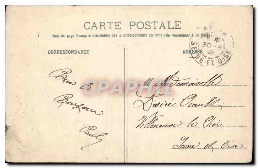 CPA St Maixent Vallee du Puits d'Enfer — Verso
