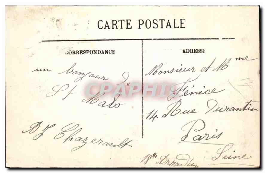 Saint-Malo — Les Bassins et les Remparts — LL. n°16 — Verso