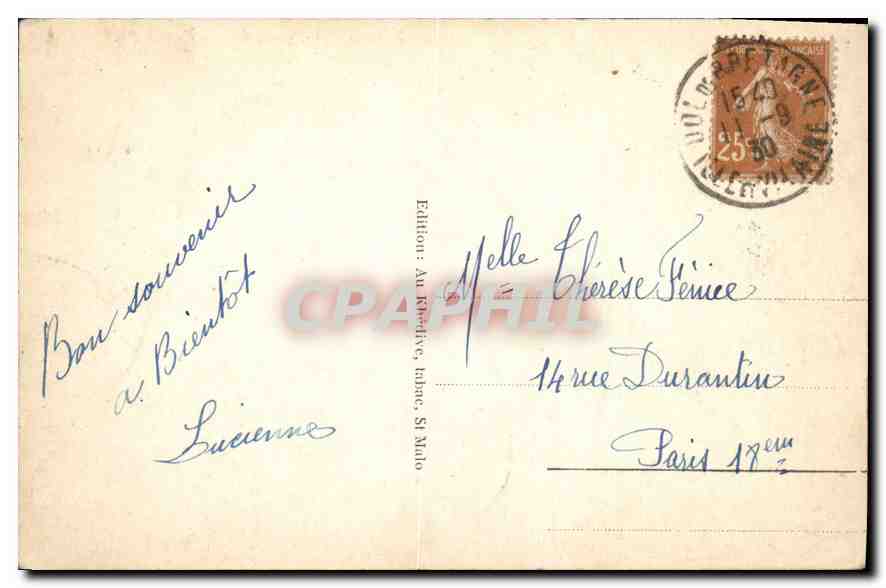 St-Malo - Vue prise du Grand Bey — Édition Au Rivet, tabac, St-Malo, n°2 — Verso