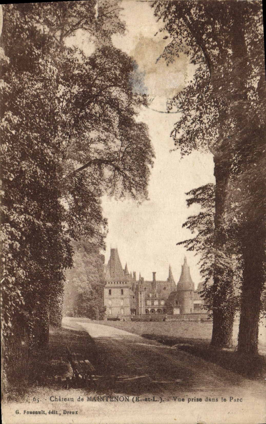 Château de Maintenon (E.-et-L.) — Vue prise dans le Parc — G. Founault, édit., Dreux