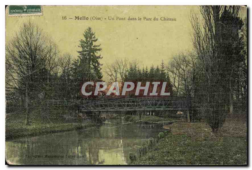 Mello (Oise) — Un Pont dans le Parc du Château — Collection Manneville-Lubertin