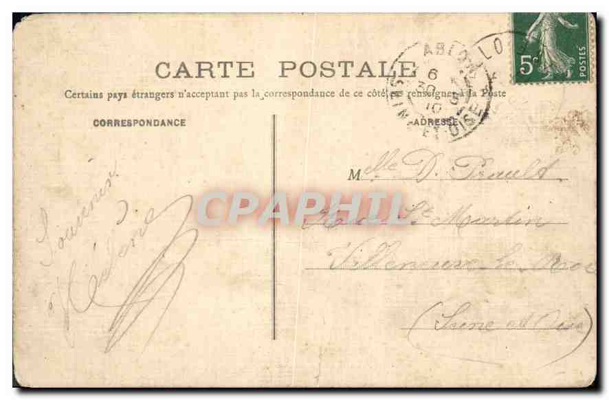 Mello (Oise) — Un Pont dans le Parc du Château — Collection Manneville-Lubertin — Rückseite