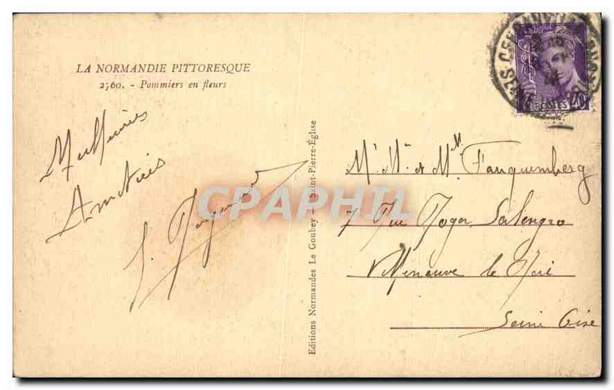 CPA La Normandie Pittoresque Pommiers en Fleurs  — Rückseite