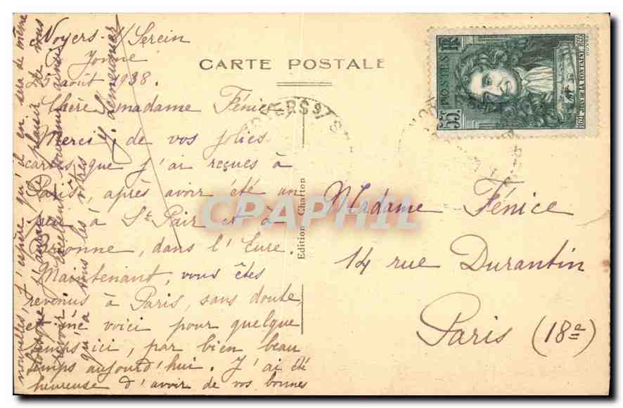 CPA Noyers sur Serein Yonne Vieille Maisons du XVI siecle  — Back