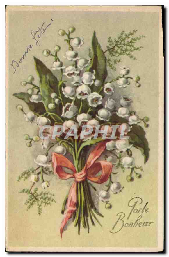 CPA Porte Bonheur Muguet Fleurs