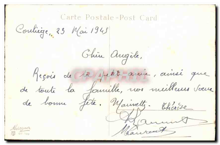 CPA Bonne Fete Fleurs — Rückseite