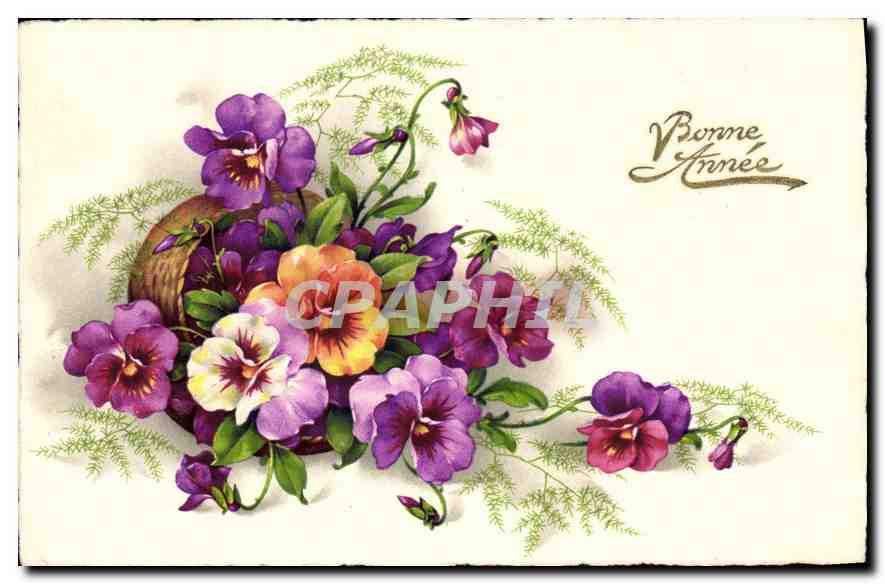 CPA Bonne Annee Fleurs