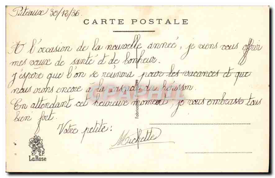 CPA Bonne Annee  — Verso