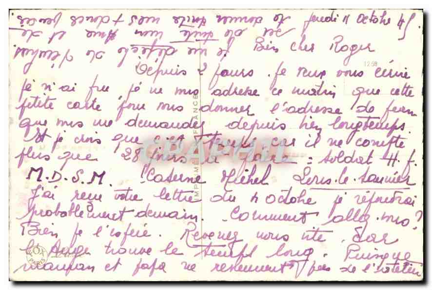 CPA Fantaisie Fleurs Fer a cheval — Rückseite