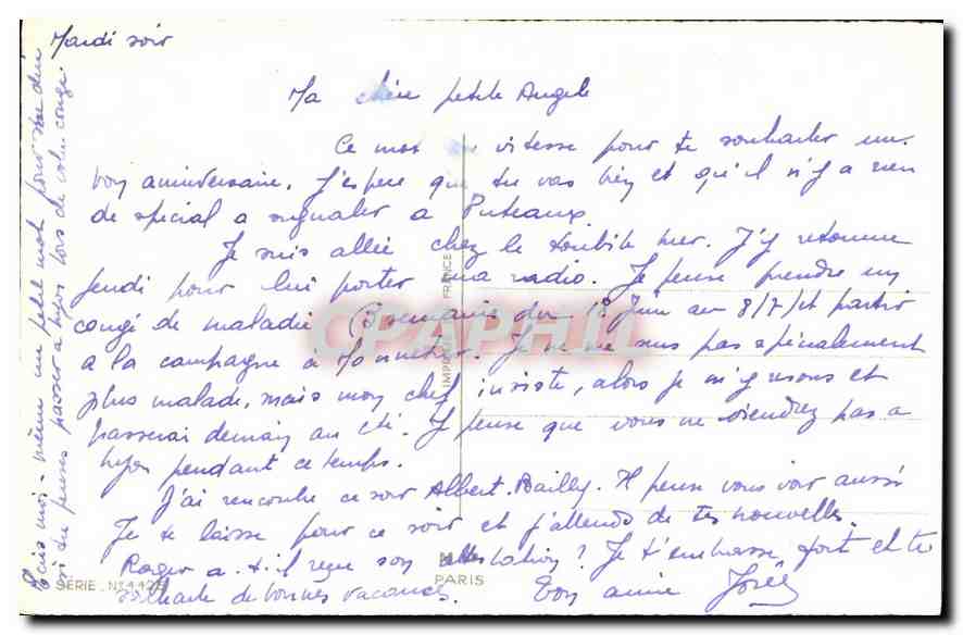 CPA Heureux Anniversaire Fleurs Fer a cheval — Verso