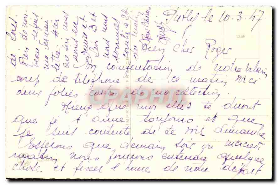 CPA Que ces fleurs forment un lien entre ton coeur et le Mien qu'elles soient les messageres de mes  — Rückseite