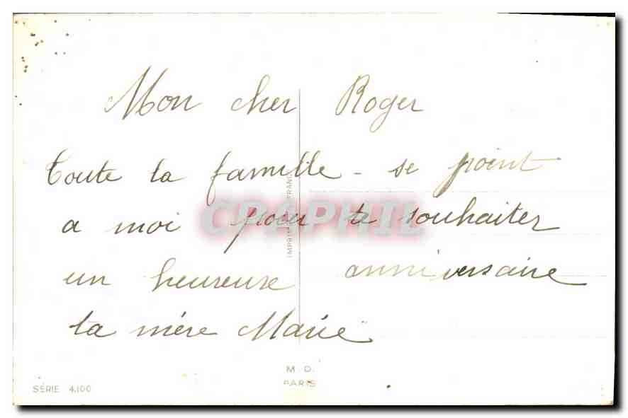 CPA Heureux Anniversaire Fleurs Fer a cheval — Rückseite