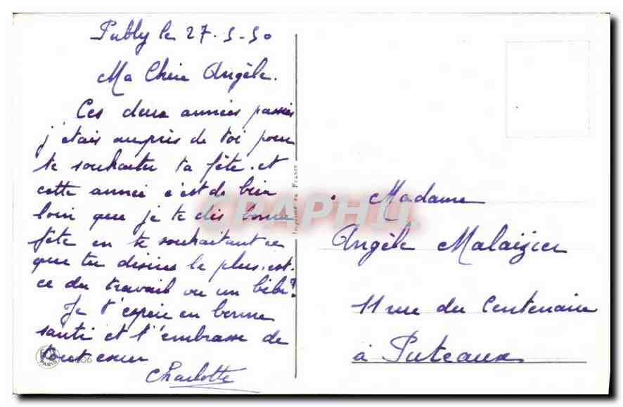 CPA Bonne Fete Fleurs — Back