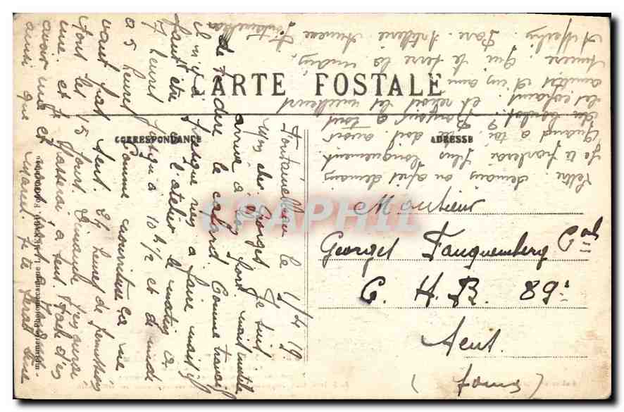 Schloss Fontainebleau — Cabinet der Abdikation — Künstlerische Sammlung L.M. n°38 — Rückseite