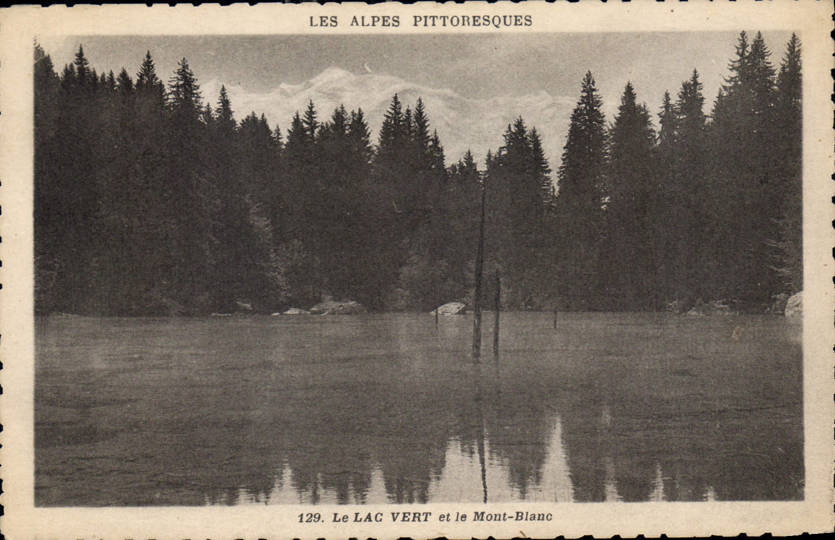 Le Lac Vert et le Mont-Blanc — Les Alpes Pittoresques — série 129
