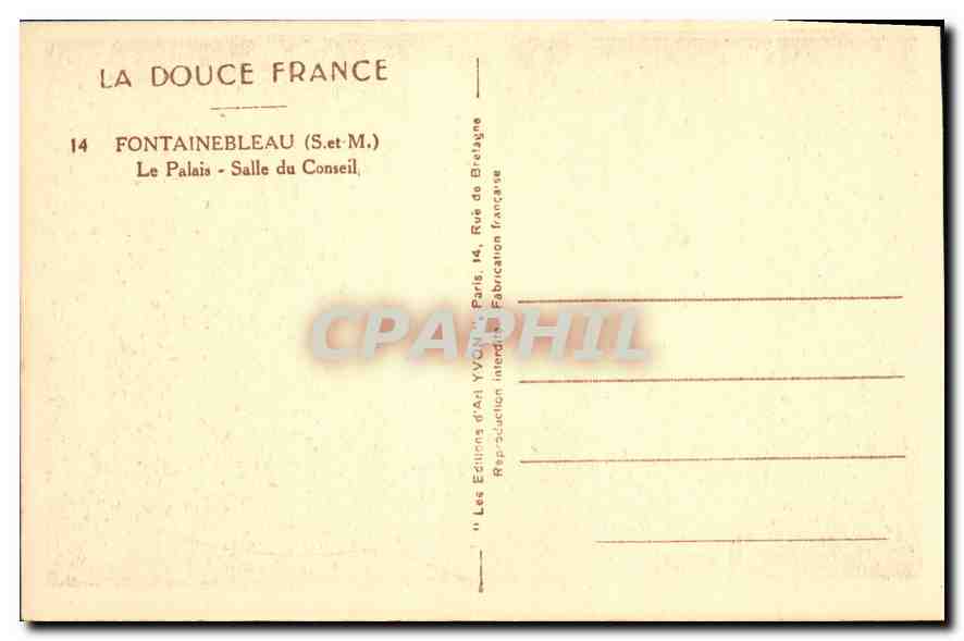 Fontainebleau — Salle du Conseil — Éditions d'Art YVON — Reverso