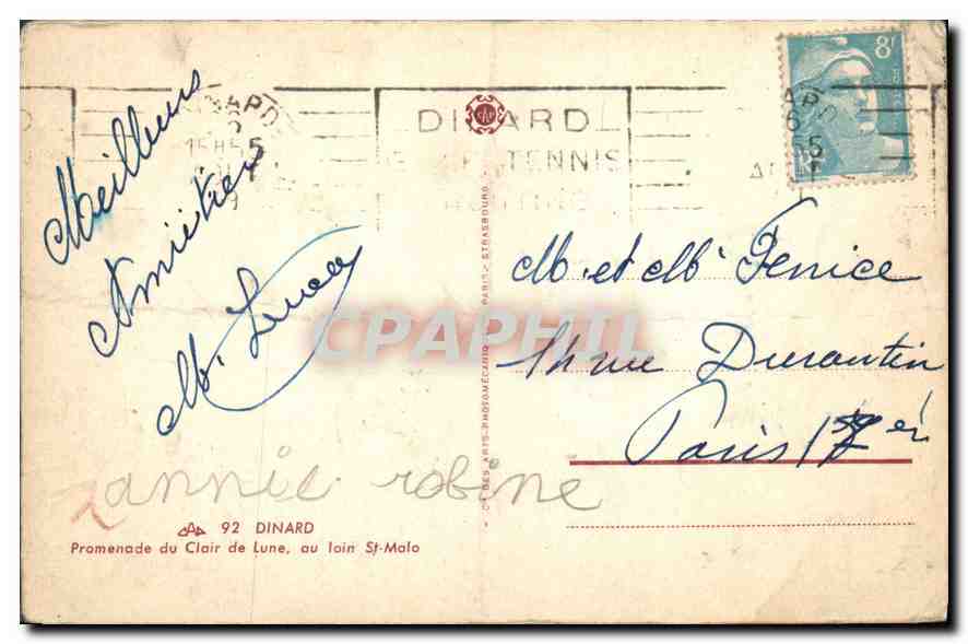 Vue de la mer à Dinard — éditeur Dinard, n° de série non visible — Achterkant