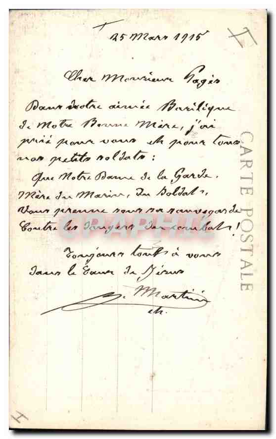 CPA Marseille J P Coutot d'apres lequel J B Marseille executa au repousse en feuilles la statue vene — Rückseite