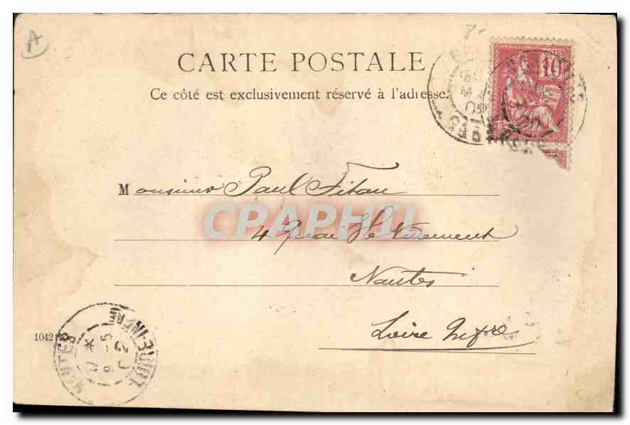 Tarjeta postal antigua Marsella el Ascensor Notre Dame de la Garde — Reverso