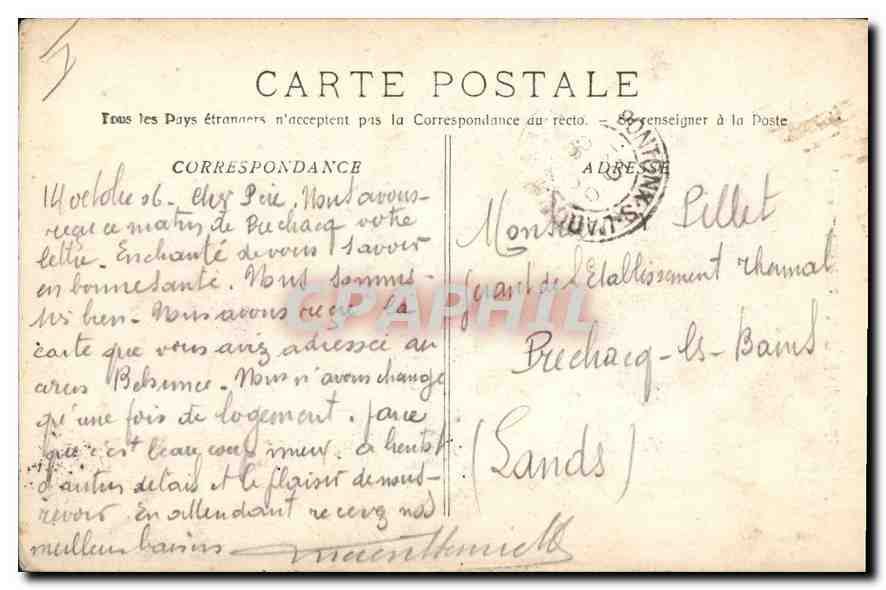 CPA Marseille N D de la Garde  — Rückseite