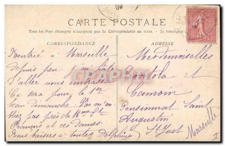 CPA Marseille N D de la Garde  — Rückseite