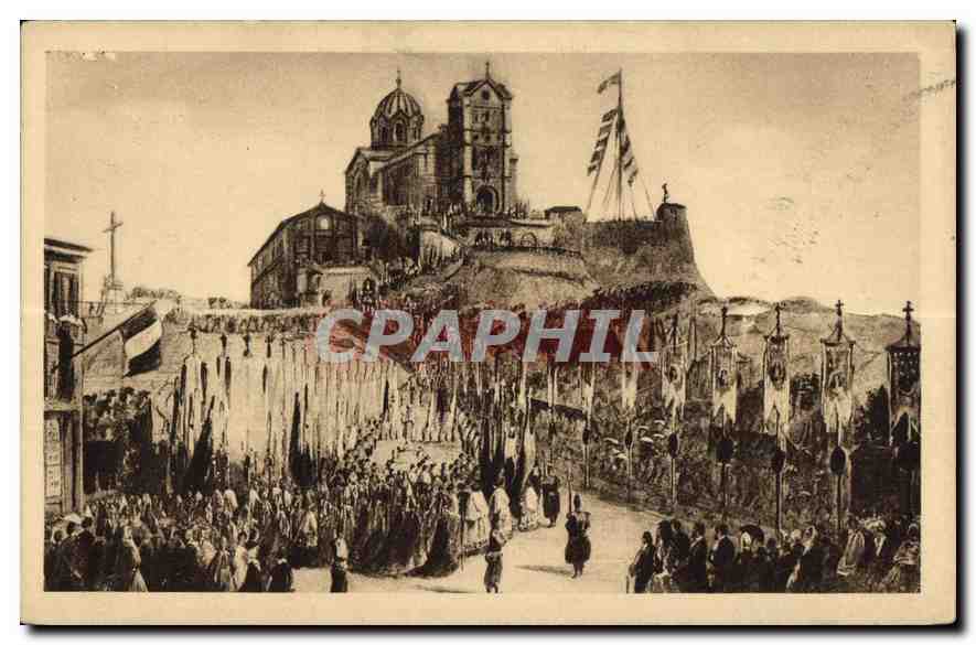 CPA Marseille N D de la Garde Procession de l'Inauguration le 5 Juin 1864 