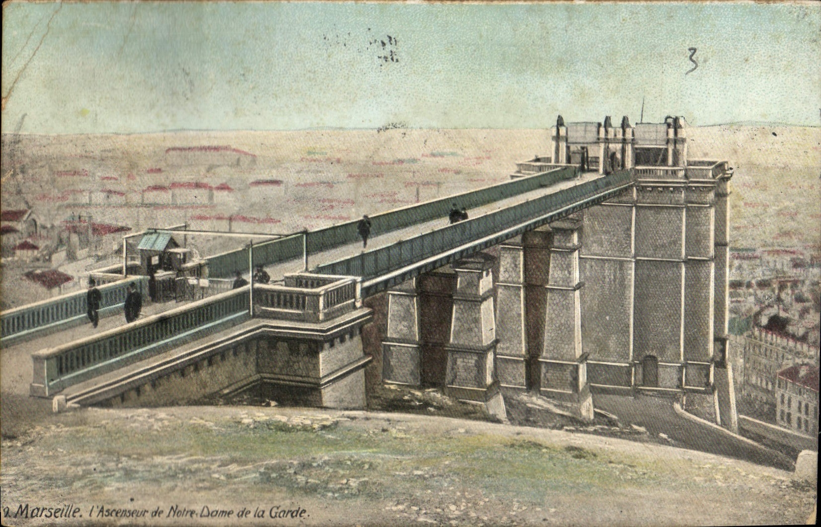 CPA Marseille L'Anscenseur de Notre Dame de la Garde 