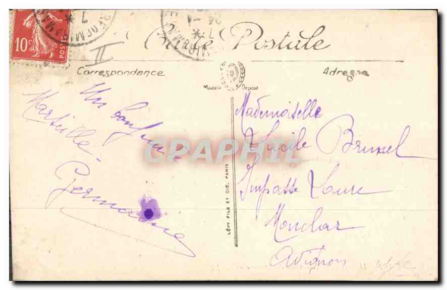 CPA Marseille Gare des Ascenseurs  — Rückseite