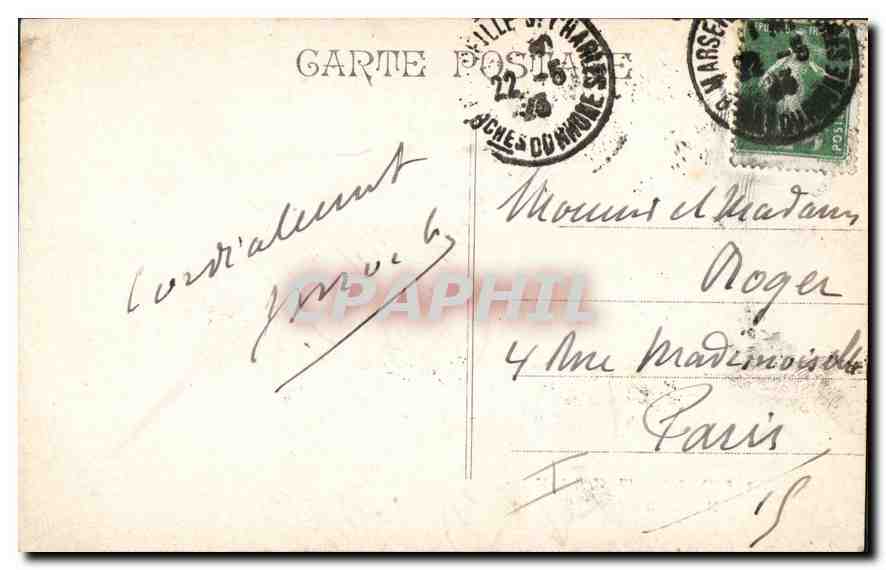 CPA Marseille Notre Dame de la Garde  — Rückseite