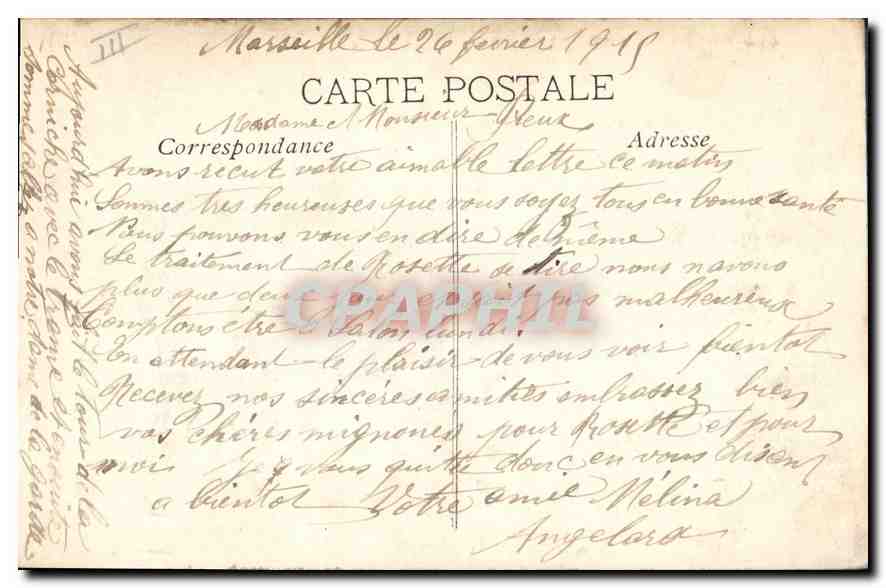 CPA Marseille vue generale prise de N D de la Garde  — Rückseite