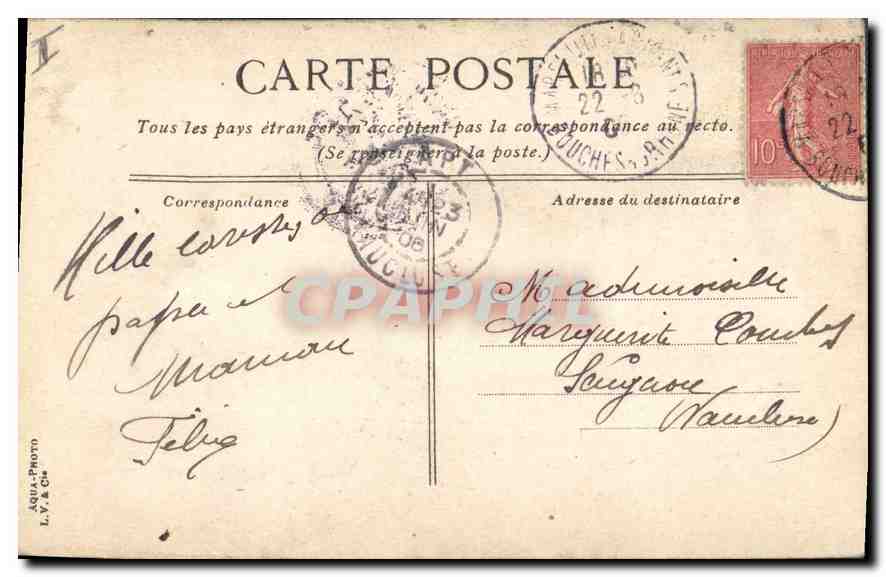 CPA Marseille Ascenseur de Notre Dame de la Garde  — Rückseite