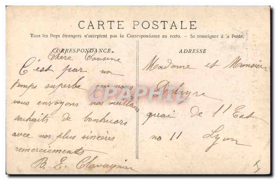 CPA Marseille Les Reformes et le Monument des Mobiles  — Verso